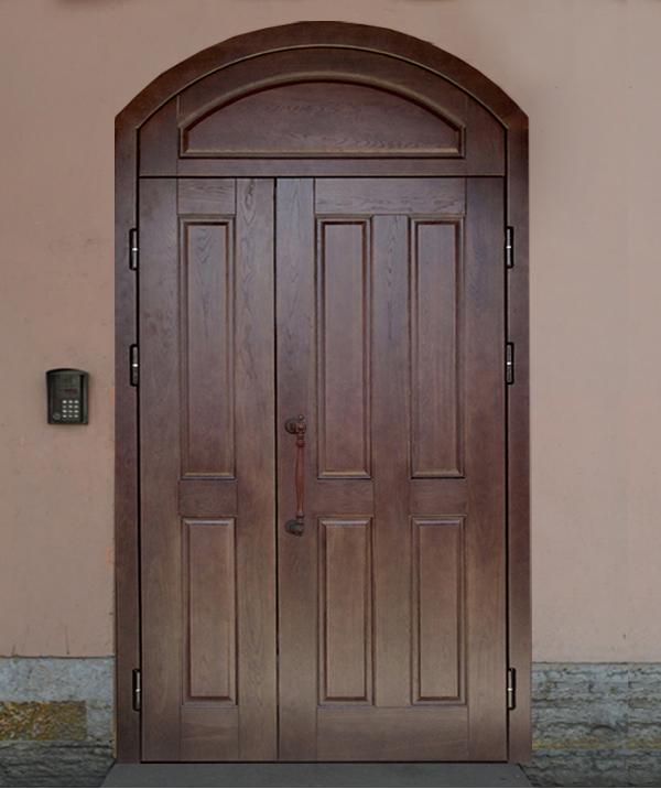 Дверь в подъезд с арочной фрамугой